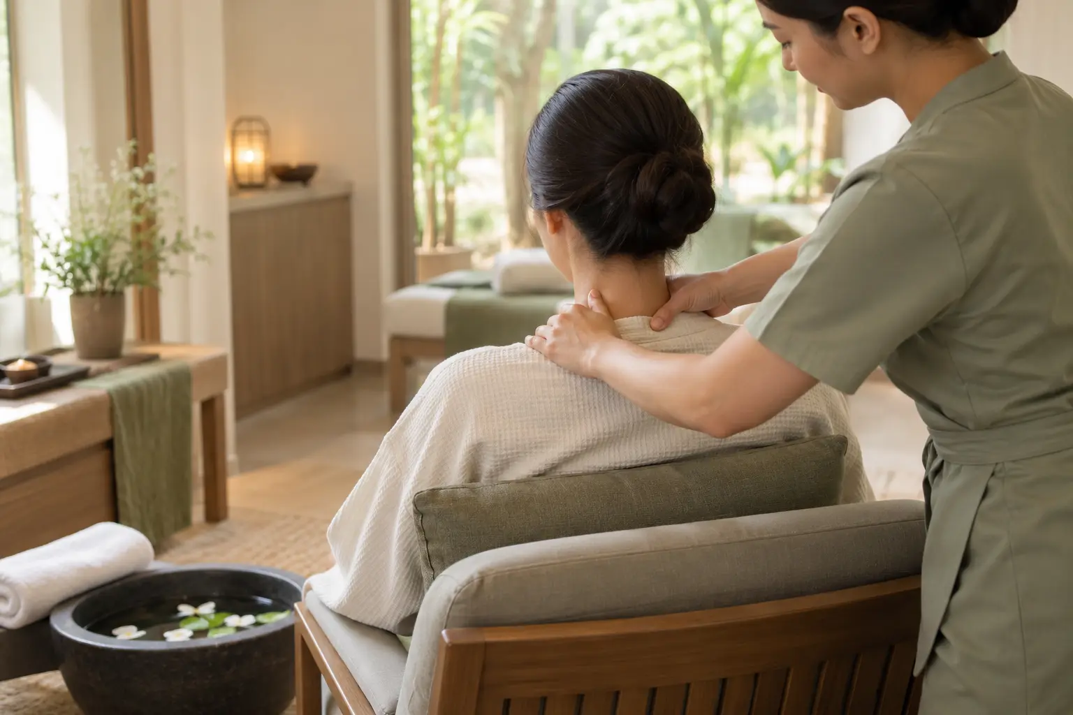 Foot Spa, Scrub, Massage, Reflexology & Office Syndrome Massage